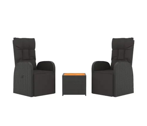 Sodo Komplektas, 3 Dalių, Juodas, Poliratanas Ir Akacija