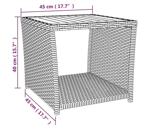 2-Osaline Aiamööbli Komplekt, Must, Polürotang Ja Akaatsiapuit