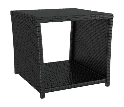 2-Daļīgs Dārza Atpūtas Mēbeļu Komplekts, Pe Rotangpalma, Melns Vidaxl