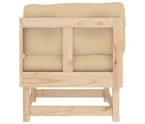 Kampinė Sofos Dalis Su Pagalvėlėmis, Pušies Medienos Masyvas