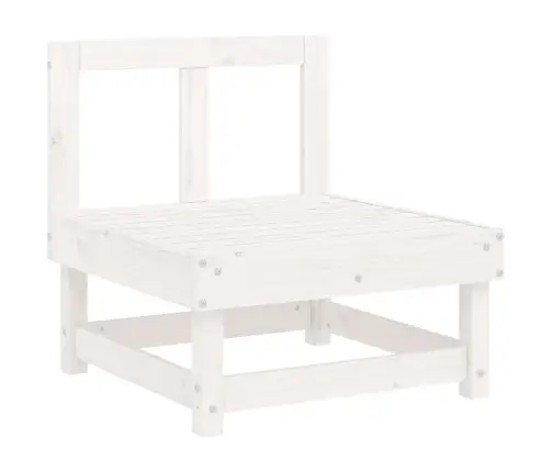 Vidējais Dīvāns Ar Matračiem, Balts Priedes Masīvkoks Vidaxl