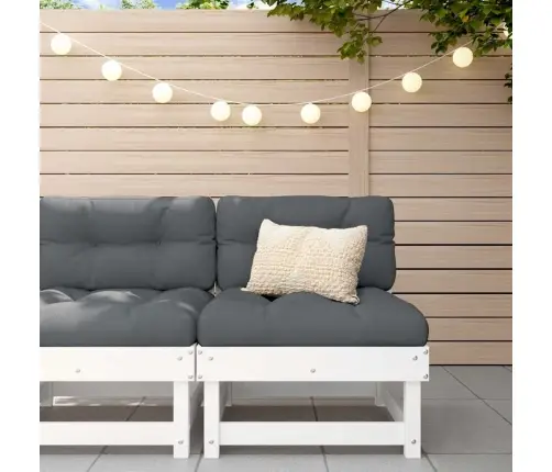 Vidējais Dīvāns Ar Matračiem, Balts Priedes Masīvkoks Vidaxl