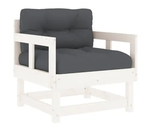 Dārza Krēsli Ar Matračiem, 2 Gab., Balts Priedes Masīvkoks Vidaxl