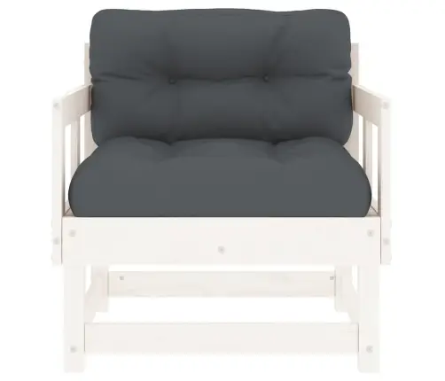 Dārza Krēsli Ar Matračiem, 2 Gab., Balts Priedes Masīvkoks Vidaxl