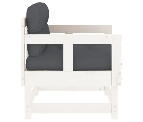 Dārza Krēsli Ar Matračiem, 2 Gab., Balts Priedes Masīvkoks Vidaxl