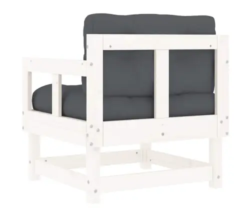 Dārza Krēsli Ar Matračiem, 2 Gab., Balts Priedes Masīvkoks Vidaxl