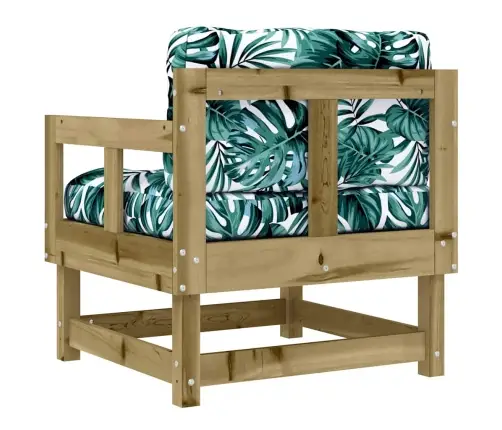 Sodo Kėdės Su Pagalvėlėmis, 2Vnt., Impregnuota Pušies Mediena