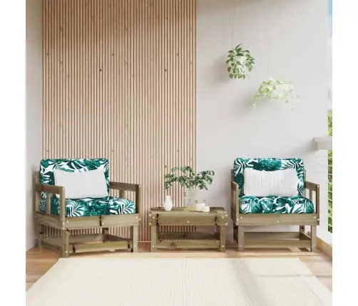 Sodo Kėdės Su Pagalvėlėmis, 2Vnt., Impregnuota Pušies Mediena