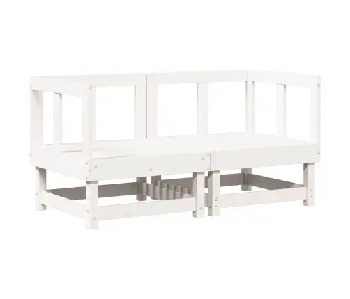 Stūra Dīvāni Ar Matračiem, 2 Gab., Balts Priedes Masīvkoks Vidaxl