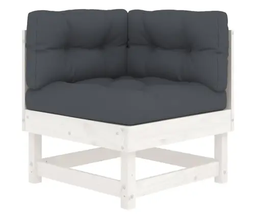 Stūra Dīvāni Ar Matračiem, 2 Gab., Balts Priedes Masīvkoks Vidaxl