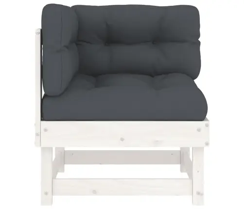 Stūra Dīvāni Ar Matračiem, 2 Gab., Balts Priedes Masīvkoks Vidaxl