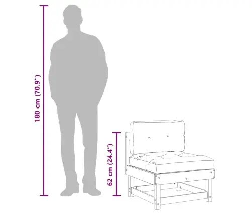 Vidurinės Sofos Dalys Su Pagalvėlėmis, 2Vnt., Baltos, Pušis Vidurinės Sofos Dalys Su Pagalvėlėmis, 2Vnt., Baltos, Pušis
