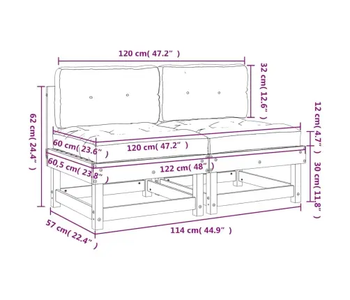 Vidējie Dīvāni Ar Matračiem, 2 Gab., Pelēks Priedes Masīvkoks Vidaxl Vidējie Dīvāni Ar Matračiem, 2 Gab., Pelēks Priedes Masīvkoks Vidaxl