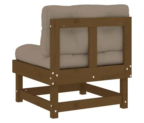 Vidējie Dīvāni Ar Matračiem, 2 Gab., Medus Brūns Priedes Koks Vidaxl