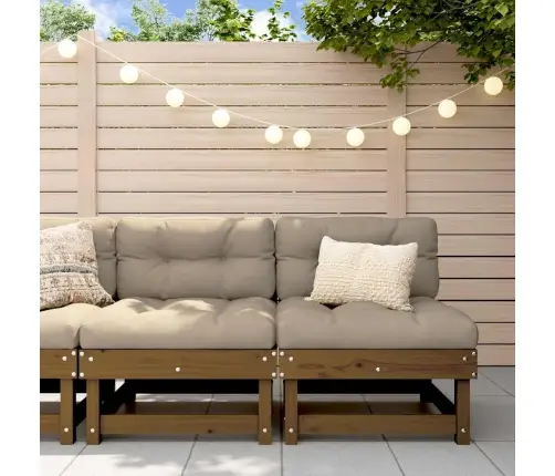 Vidējie Dīvāni Ar Matračiem, 2 Gab., Medus Brūns Priedes Koks Vidaxl