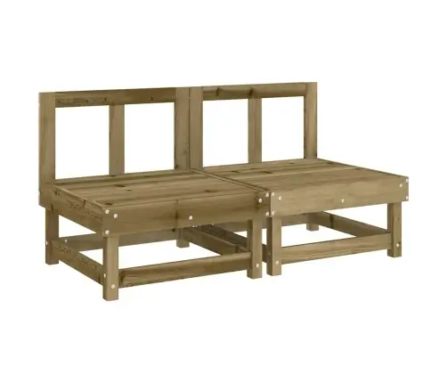 Keskmised Diivaniosad Patjadega 2 Tk, Immutatud Männipuit