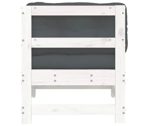 Stūra Dīvāns Ar Matračiem, Balts Priedes Masīvkoks Vidaxl