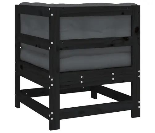 Kampinė Sofos Dalis Su Pagalvėlėmis, Juoda, Pušies Masyvas Kampinė Sofos Dalis Su Pagalvėlėmis, Juoda, Pušies Masyvas