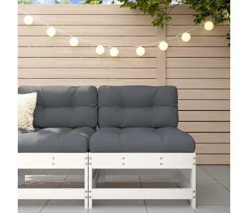 Vidurinė Sofos Dalis Su Pagalvėlėmis, Balta, Pušies Masyvas