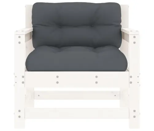 Dārza Krēsli Ar Matračiem, 2 Gab., Balts Priedes Masīvkoks Vidaxl