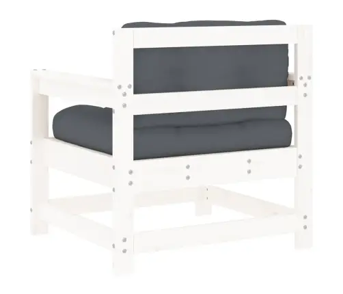 Dārza Krēsli Ar Matračiem, 2 Gab., Balts Priedes Masīvkoks Vidaxl