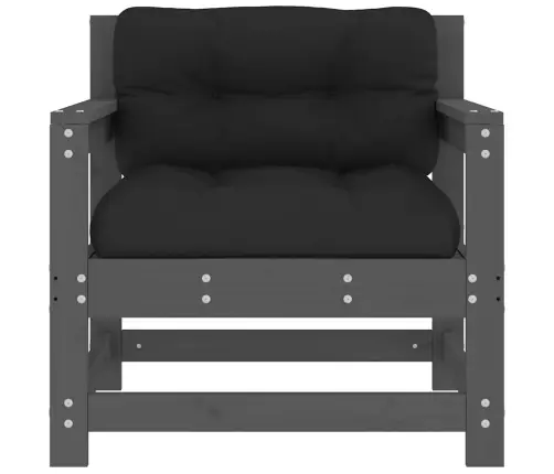 Dārza Krēsli Ar Matračiem, 2 Gab., Pelēks Priedes Masīvkoks Vidaxl