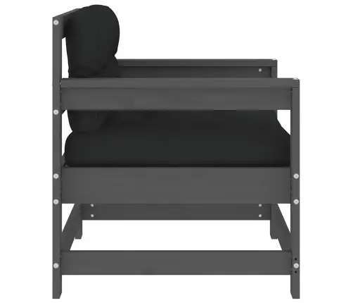 Dārza Krēsli Ar Matračiem, 2 Gab., Pelēks Priedes Masīvkoks Vidaxl