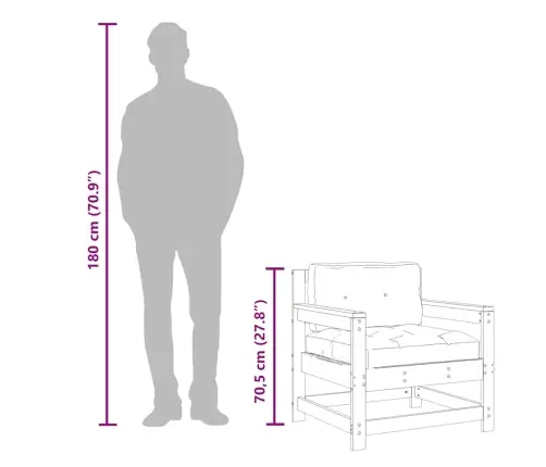 Dārza Krēsli Ar Matračiem, 2 Gab., Pelēks Priedes Masīvkoks Vidaxl