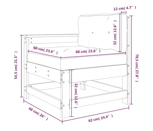 Dārza Krēsls Ar Matračiem, Duglasa Egles Masīvkoks Vidaxl