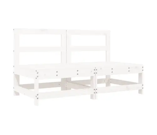 Vidurinės Sofos Dalys Su Pagalvėlėmis, 2Vnt., Baltos, Pušis