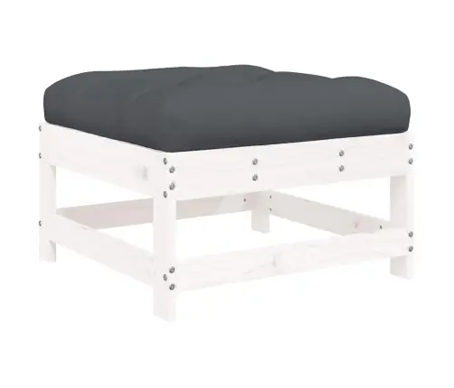 Dārza Soliņi Ar Matračiem, 2 Gab., Balts Priedes Masīvkoks Vidaxl