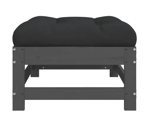 Dārza Soliņi Ar Matračiem, 2 Gab., Pelēks Priedes Masīvkoks Vidaxl