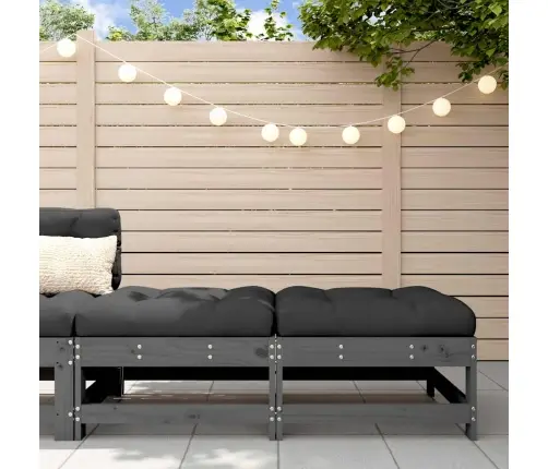 Dārza Soliņi Ar Matračiem, 2 Gab., Pelēks Priedes Masīvkoks Vidaxl