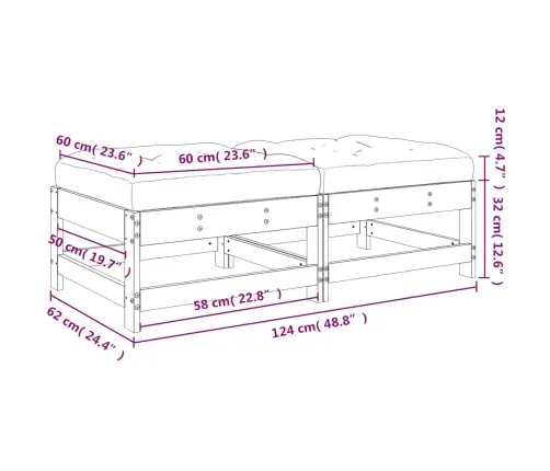 Sodo Pakojos Su Pagalvėlėmis, 2Vnt., Medaus, Pušies Masyvas