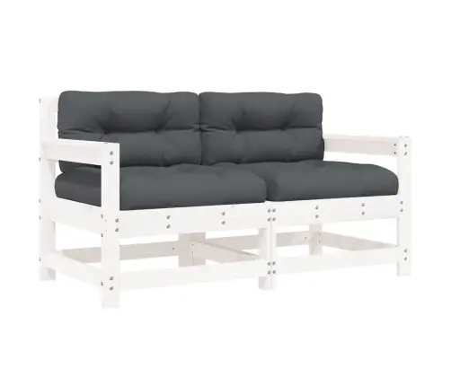 Dārza Krēsli Ar Matračiem, 2 Gab., Balts Priedes Masīvkoks Vidaxl