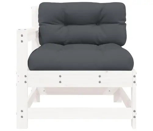 Dārza Krēsli Ar Matračiem, 2 Gab., Balts Priedes Masīvkoks Vidaxl