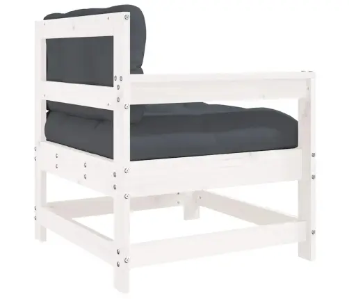 Dārza Krēsli Ar Matračiem, 2 Gab., Balts Priedes Masīvkoks Vidaxl