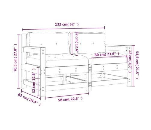 Dārza Krēsli Ar Matračiem, 2 Gab., Balts Priedes Masīvkoks Vidaxl
