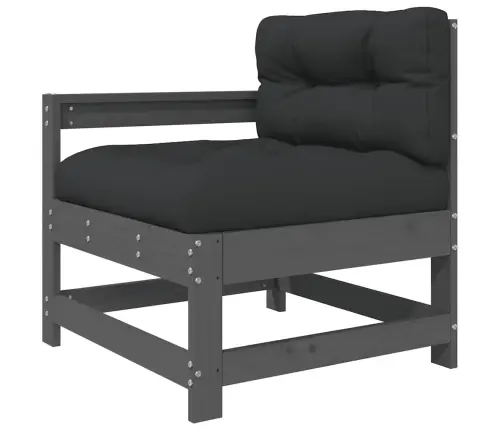 Sodo Kėdės Su Pagalvėlėmis, 2Vnt., Pilkos, Pušies Masyvas