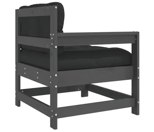 Sodo Kėdės Su Pagalvėlėmis, 2Vnt., Pilkos, Pušies Masyvas