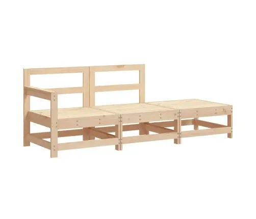 3-Daļīgs Dārza Atpūtas Mēbeļu Komplekts Ar Matračiem, Masīvkoks Vidaxl