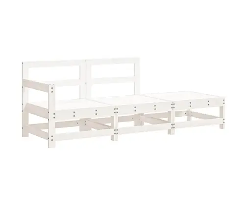 Sodo Komplektas Su Pagalvėlėmis, 3 Dalių, Baltas, Mediena