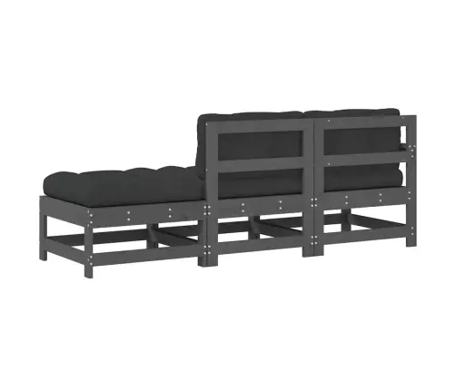 3-Daļīgs Dārza Atpūtas Mēbeļu Komplekts Ar Matračiem, Masīvkoks Vidaxl