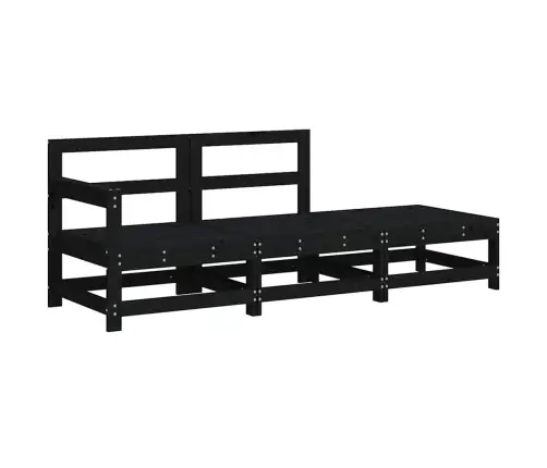 Sodo Komplektas Su Pagalvėlėmis, 3 Dalių, Juodas, Mediena