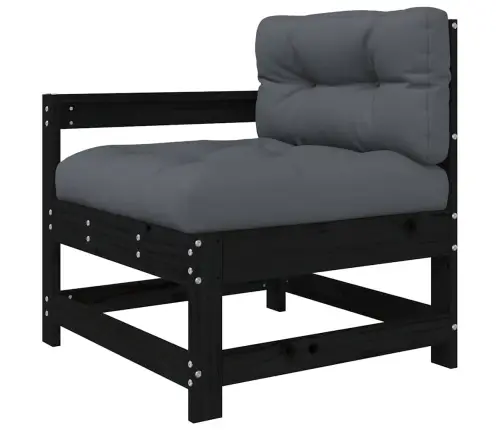 Sodo Komplektas Su Pagalvėlėmis, 3 Dalių, Juodas, Mediena