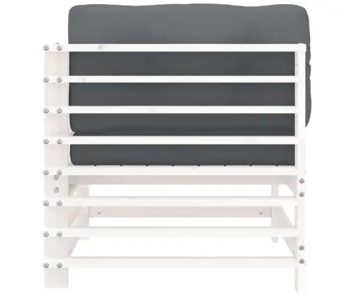 Stūra Dīvāns Ar Matračiem, Balts Priedes Masīvkoks Vidaxl