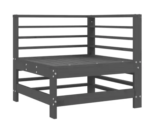 Kampinė Sofos Dalis Su Pagalvėlėmis, Pilka, Pušies Masyvas