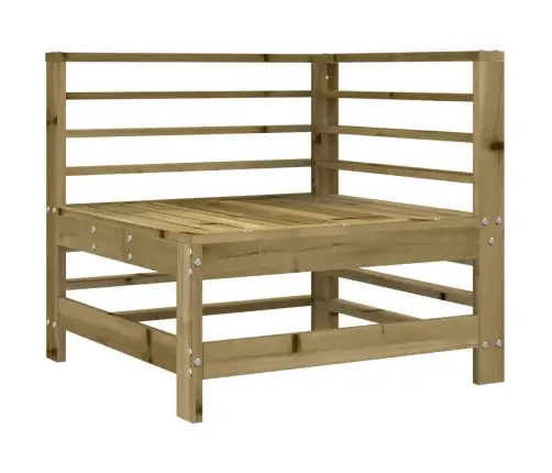 Stūra Dīvāns Ar Matračiem, Impregnēts Priedes Koks Vidaxl