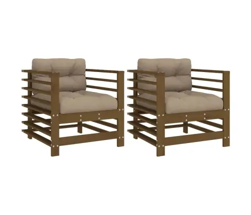 Dārza Krēsli Ar Matračiem, 2 Gb., Medus Brūns Priedes Masīvkoks Vidaxl Dārza Krēsli Ar Matračiem, 2 Gb., Medus Brūns Priedes Masīvkoks Vidaxl