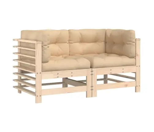 Stūra Dīvāni Ar Matračiem, 2 Gab., Priedes Masīvkoks Vidaxl